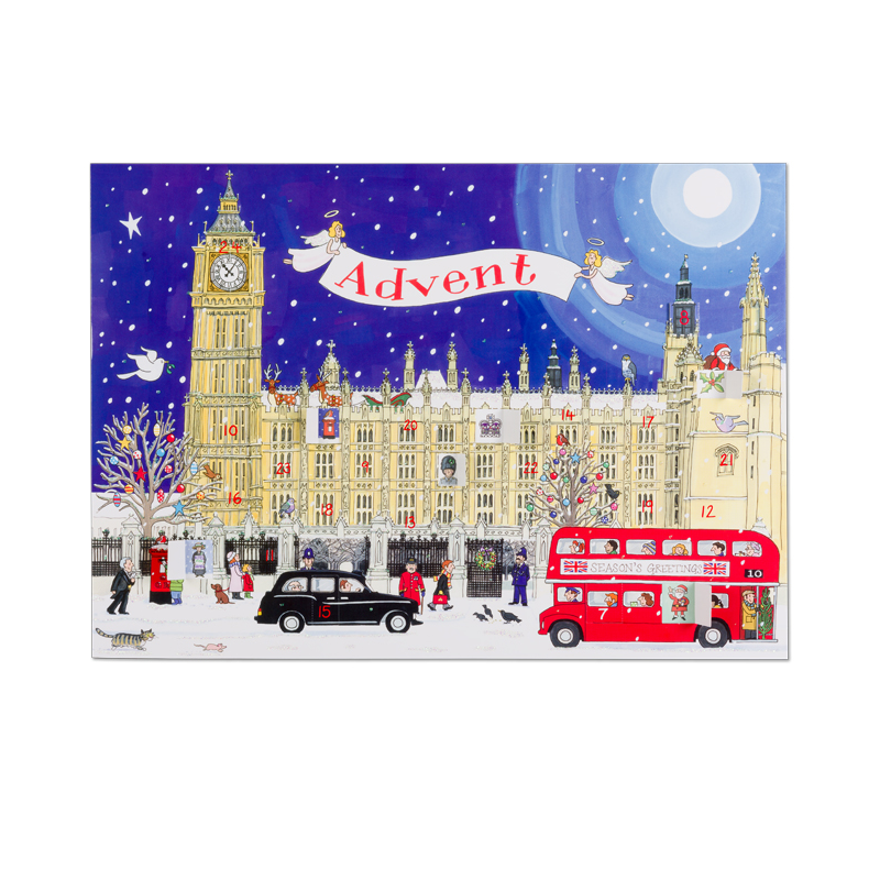 Alison Gardiner Calendario de Adviento Palace of Westminster tamaño Grande Tradicional A3 