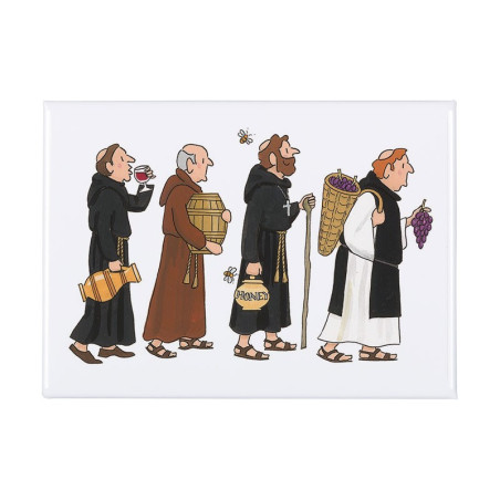 Monks Procession Fridge Magnet
