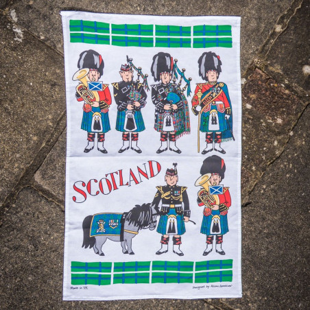 Scottish Pipers Tea Towel | Alison Gardiner