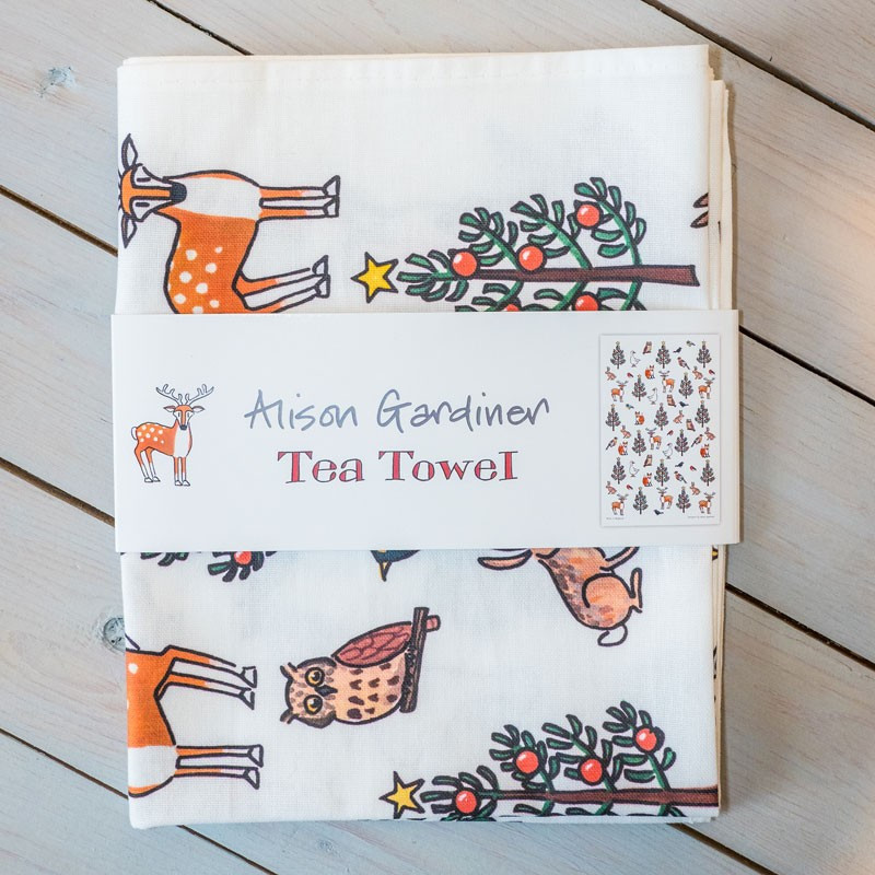 Alison Gardiner Designs | Winter Wildlife Tea Towel