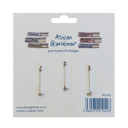 Jane Austen Set of 3 Pin Badges 2