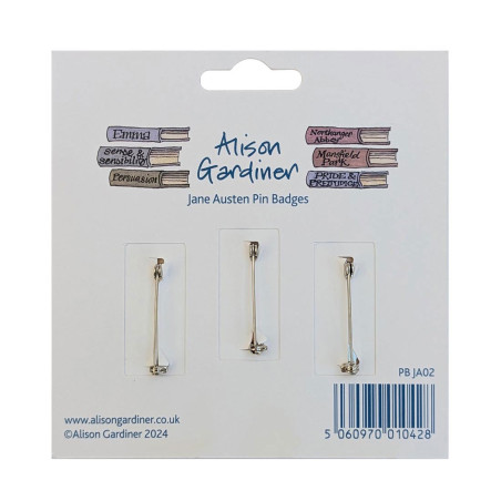 Jane Austen Set of 3 Pin Badges | Alison Gardiner