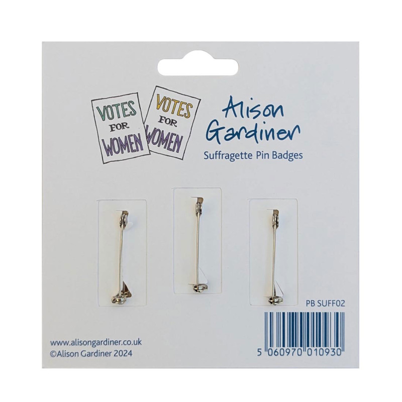 Suffragette UK Set of 3 Pin Badges | Alison Gardiner