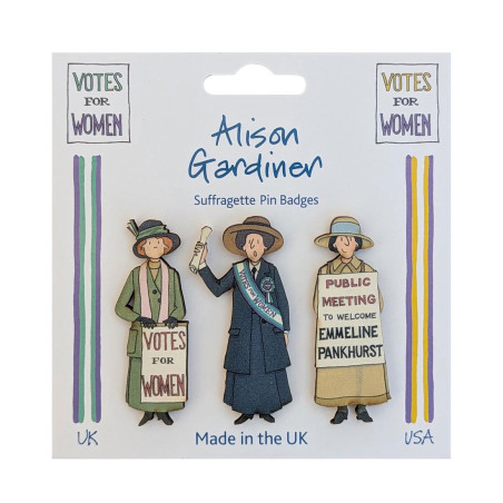 Suffragette UK Set of 3 Pin Badges | Alison Gardiner