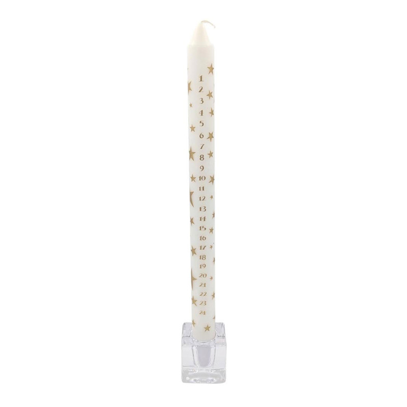 Gold Star Christmas Advent Dinner Candle