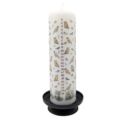 Winter Birds Christmas Large Pillar Advent Candle
