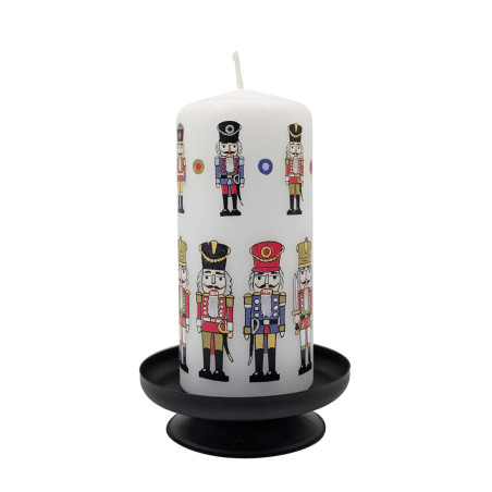 Nutcracker Christmas Pillar Candle