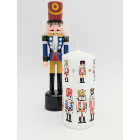 Nutcracker Christmas Pillar Candle | Alison Gardiner