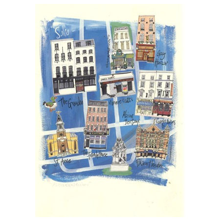 Soho, London, Postcard