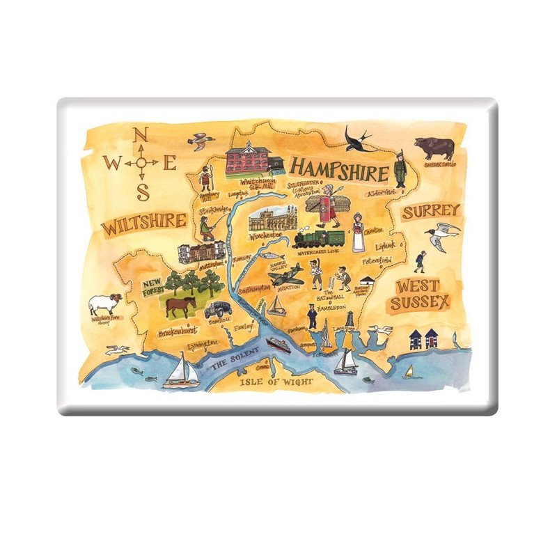 Hampshire map Fridge Magnet