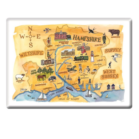 Hampshire map Fridge Magnet