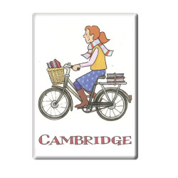 Cycling Student Girl, Cambridge Fridge Magnet