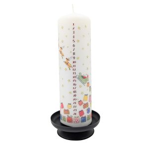 Santa's Sleigh Christmas Large Pillar Advent Candle