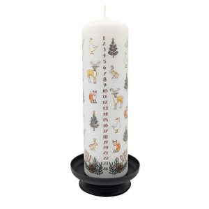 Winter Wildlife Christmas Large Pillar Advent Candle