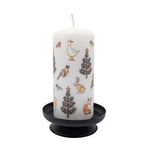 Winter Wildlife Christmas Pillar Candle
