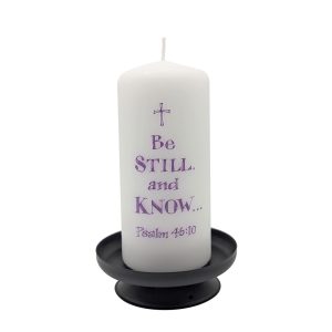 Be Still Religious Pillar Candle