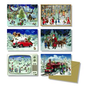Miniature Nostalgic Christmas Advent Calendar Cards Pack of 6