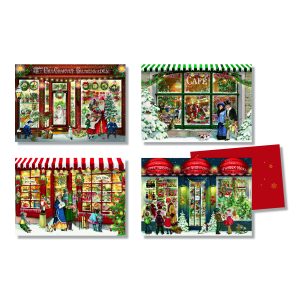 Window Shopping At Christmas Advent Calendar Cards Pack of 4