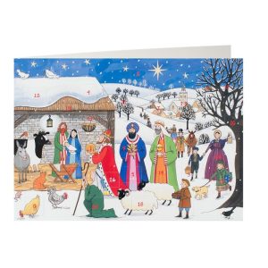 Jesus Is Born Traditional Christmas Advent Calendar Card