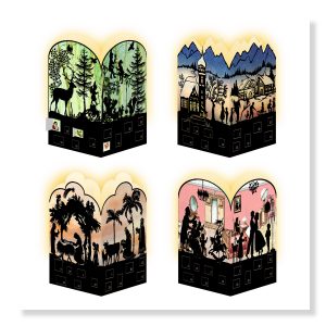 Silhouette Mini Advent Christmas Advent Calendar Cards Pack of 4