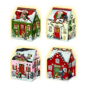 Mini Christmas House Lanterns Advent Calendar Cards Pack of 4