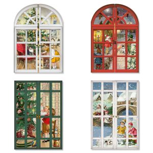 Nostalgic Christmas Windows Advent Calendar Cards Pack of 4